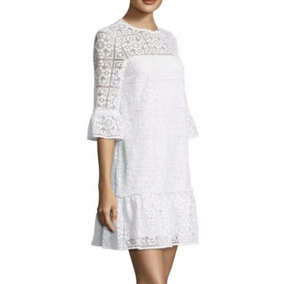 Kate Spade White Knee-Length Flounce Shift Lace Dress - Picture 3 of 3